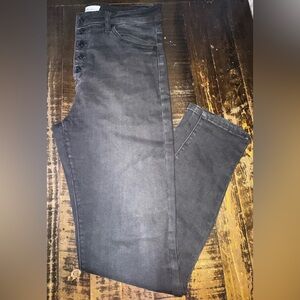 Women’s Black High Rise Button Fly Kancan Jeans